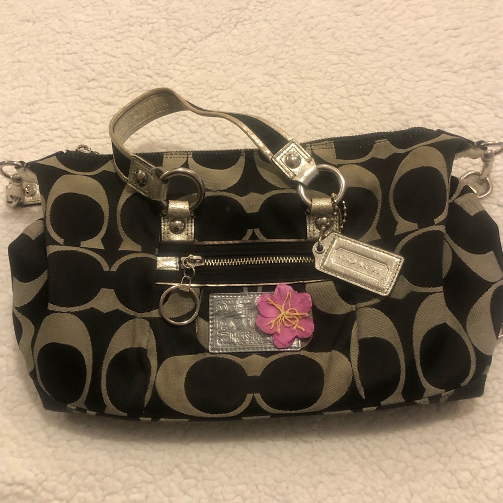 Coach Poppy Signature Crossbody with Metallic Accents